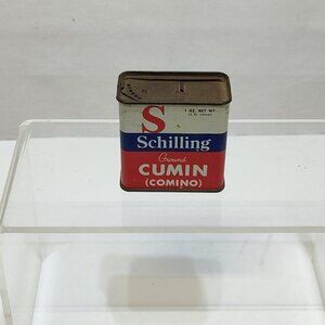 Schilling & Co Ground Cumin Spice Tin 1 Oz 1930s Retro Kitchen Décor Collectible